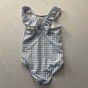 Carters Girls 5T Blue Gingham Ruffle Bow One Piece Swimsuit